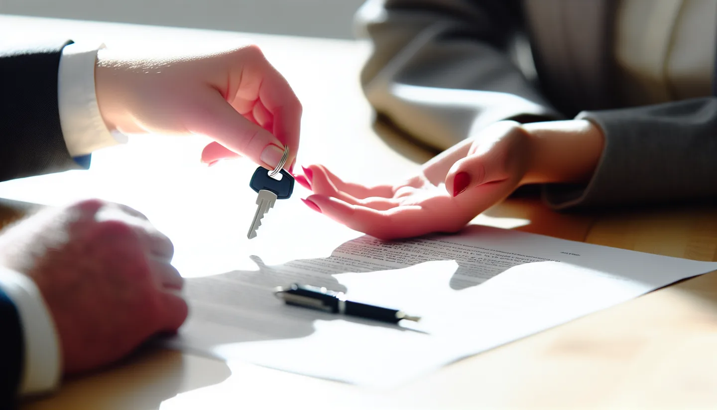 Exchanging keys over a signed property deed at closing