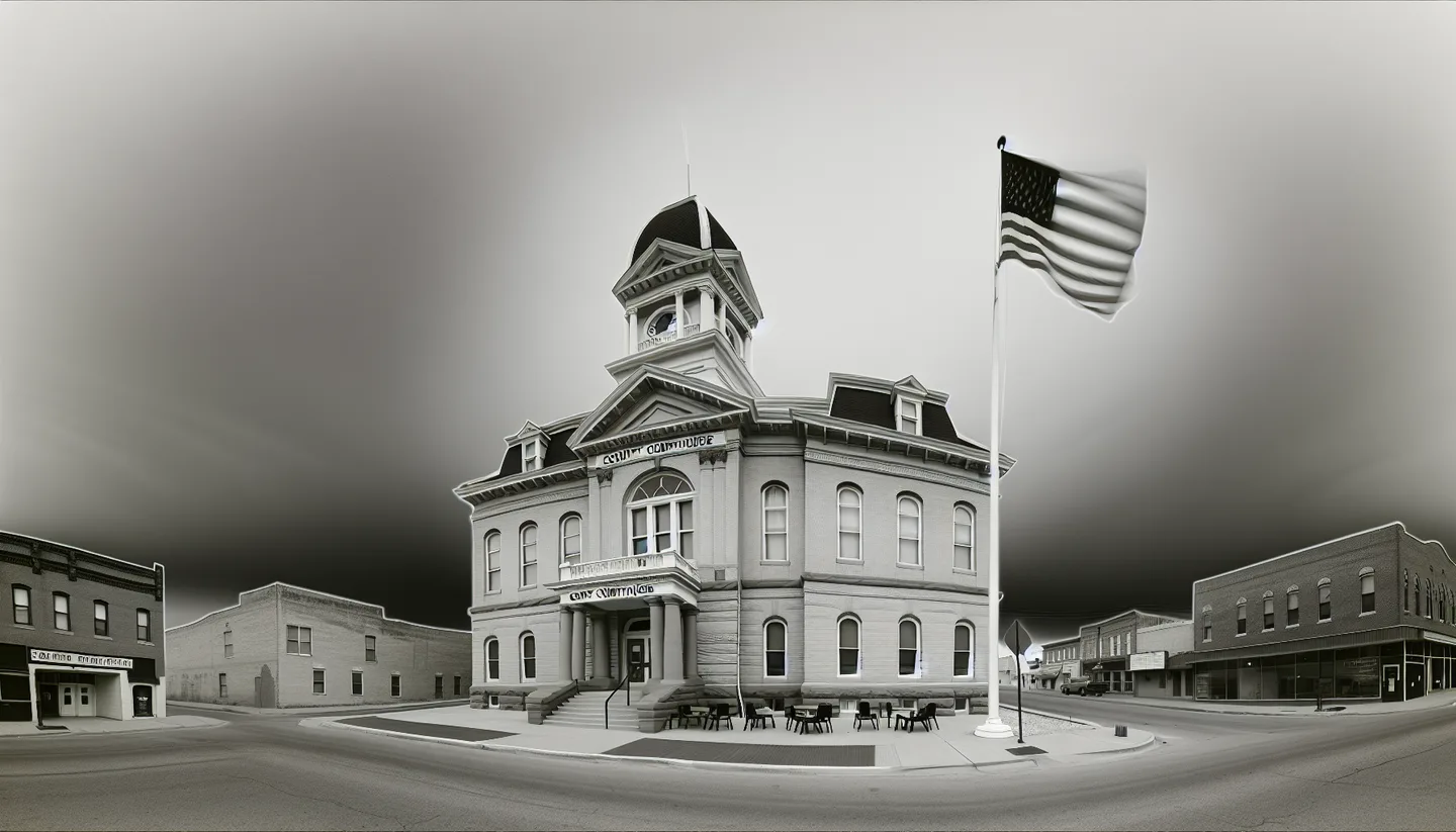 County courthouse exterior in a small town